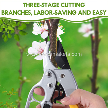 Good quality Garden clippers ratchet pruning shears garden shear scissor trimming rose, floral, tree, live plants